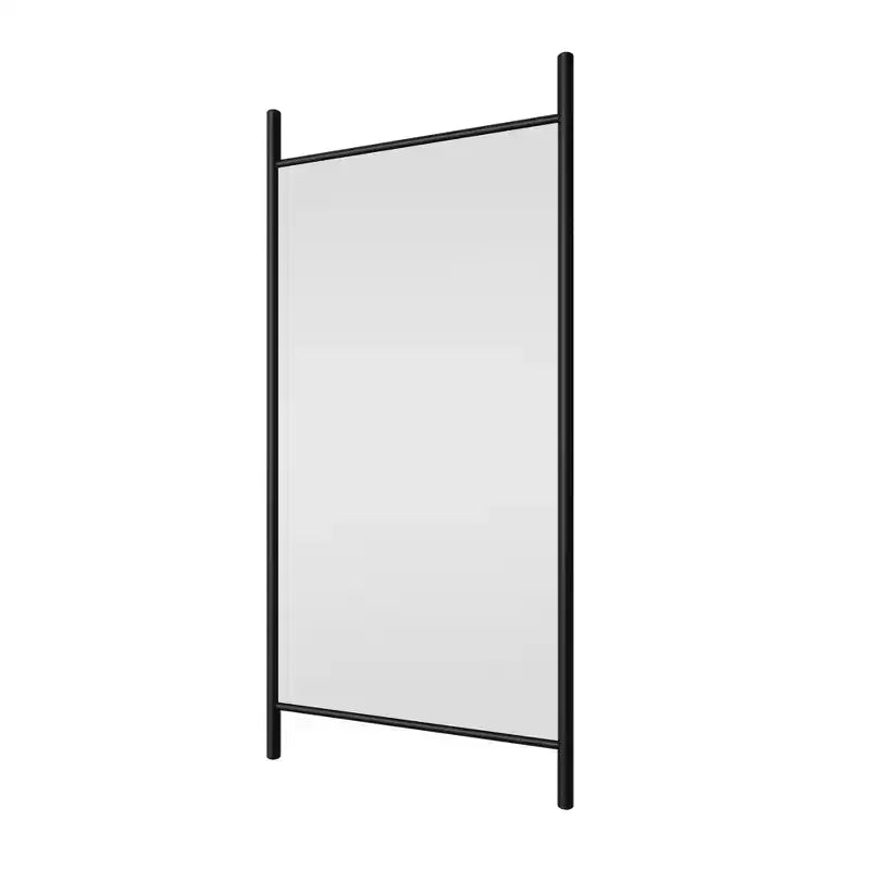 Espejo de cuerpo entero rectangular negro de madera maciza, 73x35x1in, sin soporte