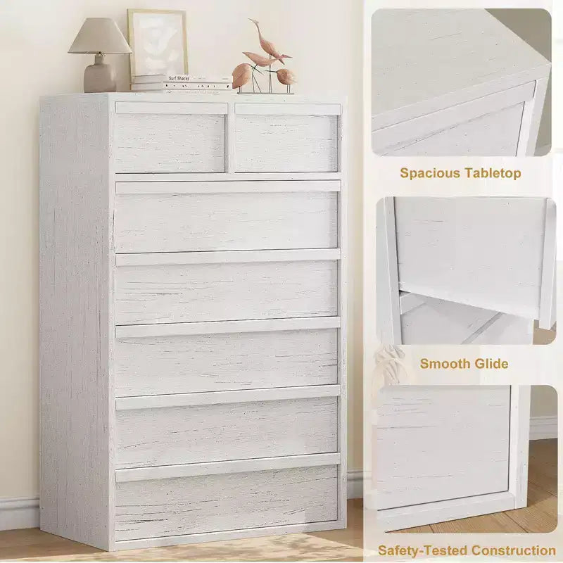 Commode haute à 5 tiroirs avec grand espace de rangement, meuble de rangement moderne à tiroirs, meuble organisateur pour chambre ou entrée