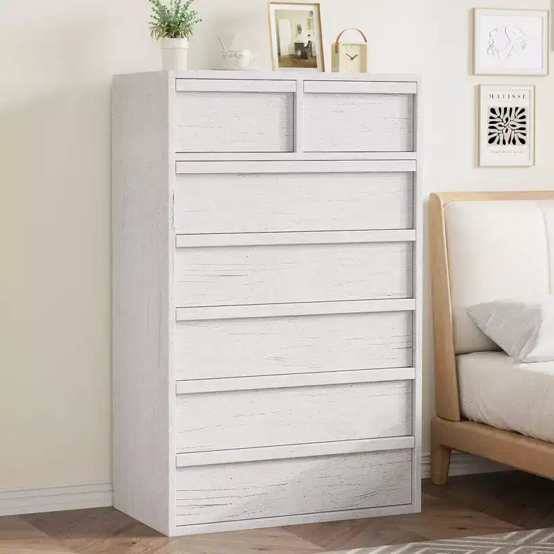 Commode haute à 5 tiroirs avec grand espace de rangement, meuble de rangement moderne à tiroirs, meuble organisateur pour chambre ou entrée