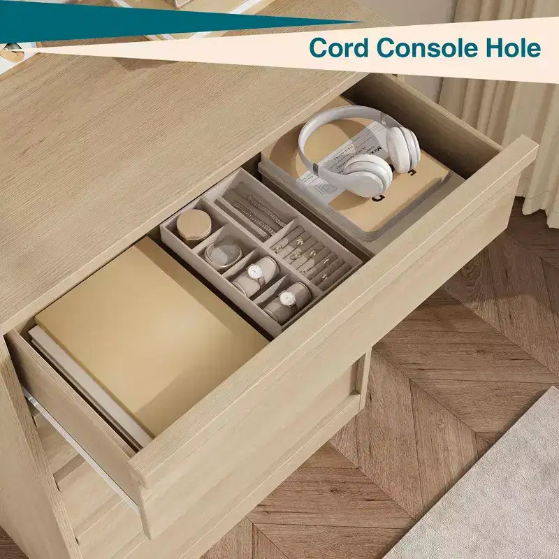 Commode haute à 5 tiroirs avec grand espace de rangement, meuble de rangement moderne à tiroirs, meuble organisateur pour chambre ou entrée