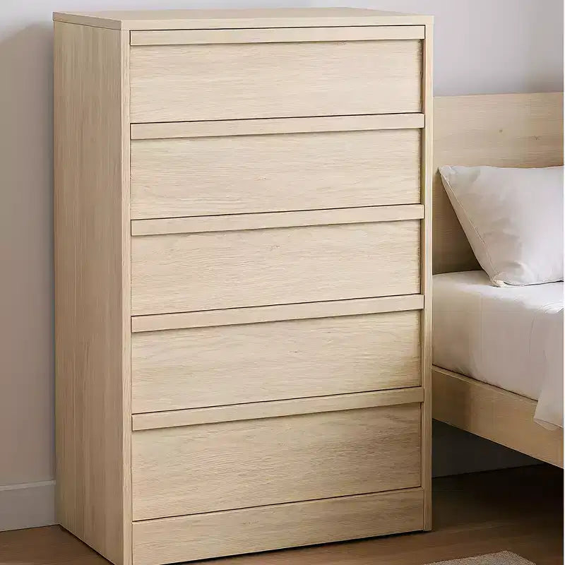 Commode haute à 5 tiroirs avec grand espace de rangement, meuble de rangement moderne à tiroirs, meuble organisateur pour chambre ou entrée