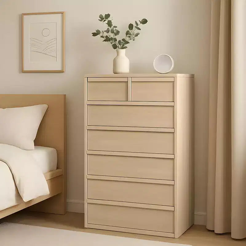 Commode haute à 5 tiroirs avec grand espace de rangement, meuble de rangement moderne à tiroirs, meuble organisateur pour chambre ou entrée