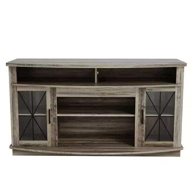 Mueble para TV de 70 pulgadas para la sala - amplio centro de entretenimiento estilo rústico con almacenamiento