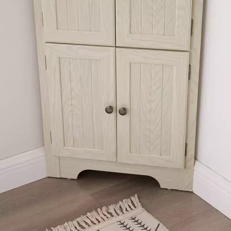 Alacena de esquina de cocina de 4 niveles y 72 con 8 puertas, armario alto de almacenamiento, estantería de estilo rústico para baño y sala de estar