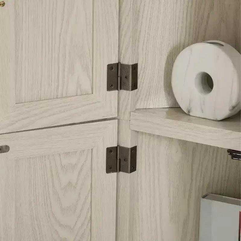 Alacena de esquina de cocina de 4 niveles y 72 con 8 puertas, armario alto de almacenamiento, estantería de estilo rústico para baño y sala de estar