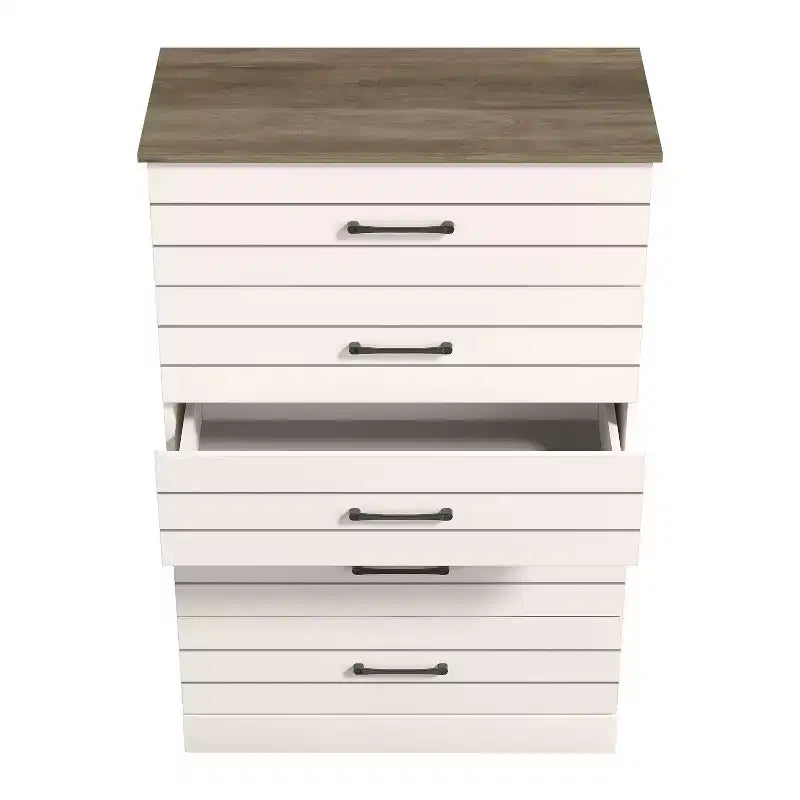 Commode à 5 tiroirs (verrouillage imbriqué) - ivoire