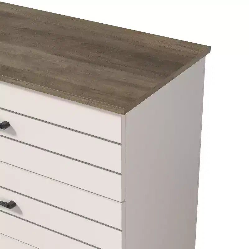 Commode à 5 tiroirs (verrouillage imbriqué) - ivoire