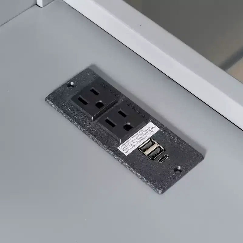 Lit superposé avec bureau, ports USB et étagères de rangement