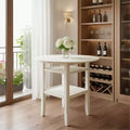 Table de bar en bois crème de 40 pouces à abattants arrondis