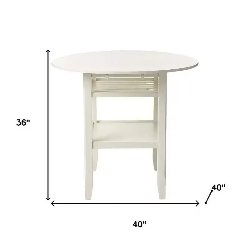 Table de bar en bois crème de 40 pouces à abattants arrondis