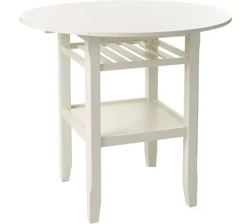 Table de bar en bois crème de 40 pouces à abattants arrondis