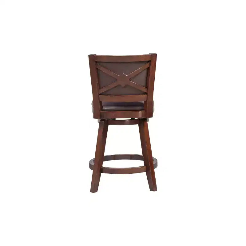 Tabouret de bar pivotant à hauteur de comptoir avec dossier, couleur cappuccino