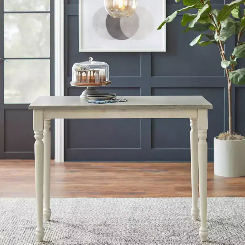 Mesa de altura de barra gris/blanca: estilo moderno de mediados de siglo, alta, para 2 personas