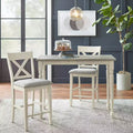 Mesa de altura de barra gris/blanca: estilo moderno de mediados de siglo, alta, para 2 personas